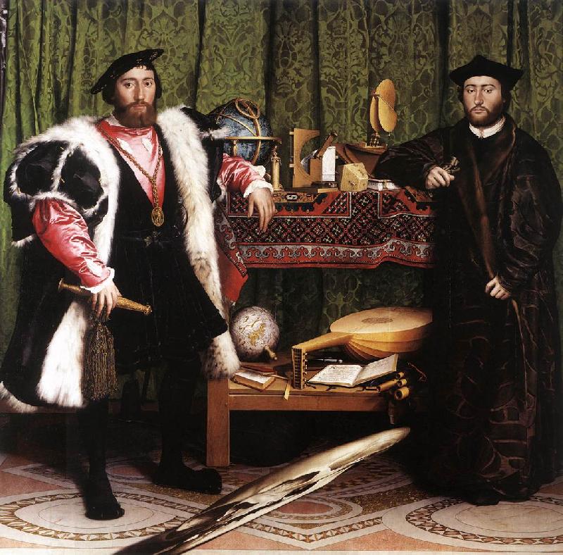 HOLBEIN, Hans the Younger Jean de Dinteville and Georges de Selve (The Ambassadors) sf China oil painting art